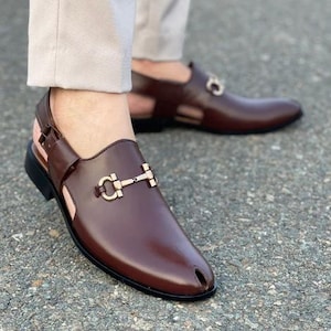 Handmade oxfords, Leather oxford kheri, Handcrafted oxfords, Men&#39;s oxford kheri, brown kheri, Custom leather oxfords, Hand-stitched