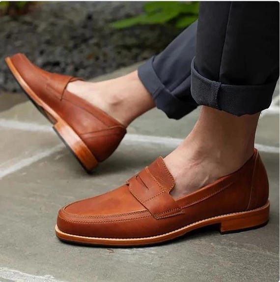 Handmade Leather Loafers, Men display picture 1