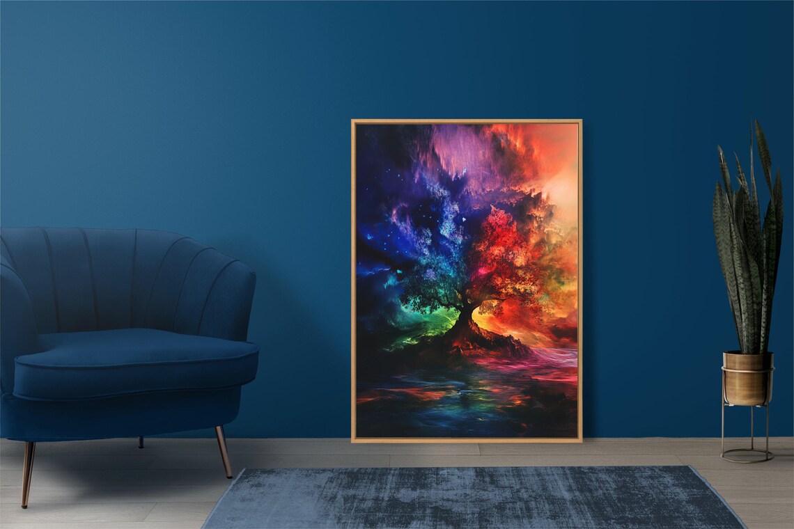 Modern Abstract Tree Art With Vibrant Colors | Abstract Tree Art Print ...