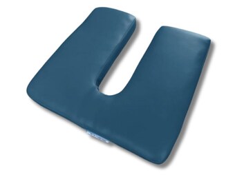 Coccyx Pudendal Seat Cushion - Admiral Blue (Faux Leather/Medical Grade)