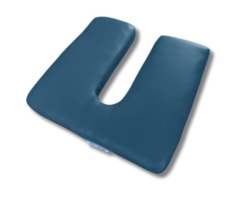Coccyx Pudendal Seat Cushion Admiral Blue Faux Leather/Medical Grade image 1