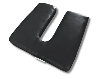 Coccyx Pudendal Seat Cushion - Black (Faux Leather/Medical Grade)