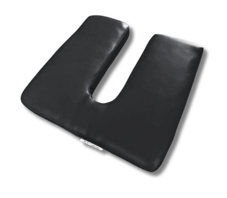 Coccyx Pudendal Seat Cushion Black Faux Leather/Medical Grade image 1