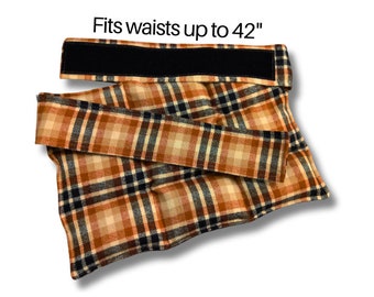 Classic Lumbar Hot/Cold Therapy Wrap in BeigeTartan Flannel