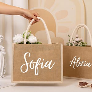Personalized Bridesmaid Bag, Beach Burlap Bag, Monogram Beach Tote Bag, Bridesmaid Gift Bag, Bachelorette Party Bag, Beach Bag, Wedding Bags