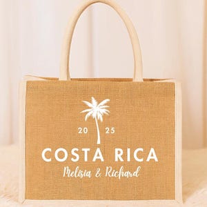 Bridesmaid Tote Gift Bag, Bridesmaid gift Burlap Bag, Beach Tote Bag, Bridesmaid Proposal Gift, Jute Bag, Wedding Gift Bag, Girl Trip Bag