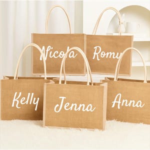 Personalized Burlap Bags,Custom Name Jute Bag,Monogram Beach Tote Bag,Bachelorette Party Favors,Wedding Gift Bag,Bridesmaid Gifts Bag