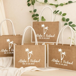Personalized Burlap Tote Bag, Bridesmaid Gift Bags, Bridesmaid Proposal Gifts, Custom Jute Bag, Beach Tote Bag, Bachelorette Party Bag