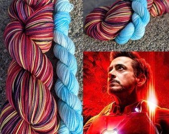 I Love You 3000 -- Sock Yarn/ 400 yds and Arc Reactor -- Sparkle Mini Sock/ 87 yds