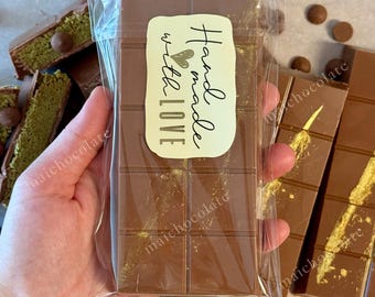 Handmade Dubai Kataifi Chocolate Bar, Pistachio Cream