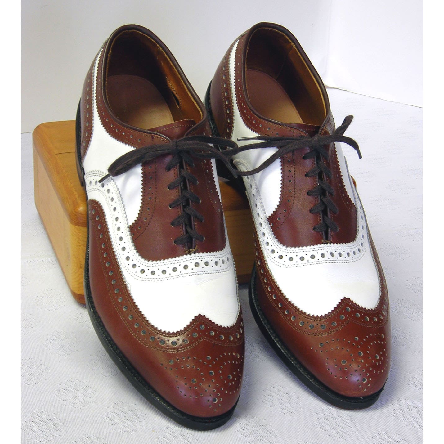 Vintage 2-Tone Allen Edmonds Broadstreet Saddle Wing Tip Shoes | Etsy