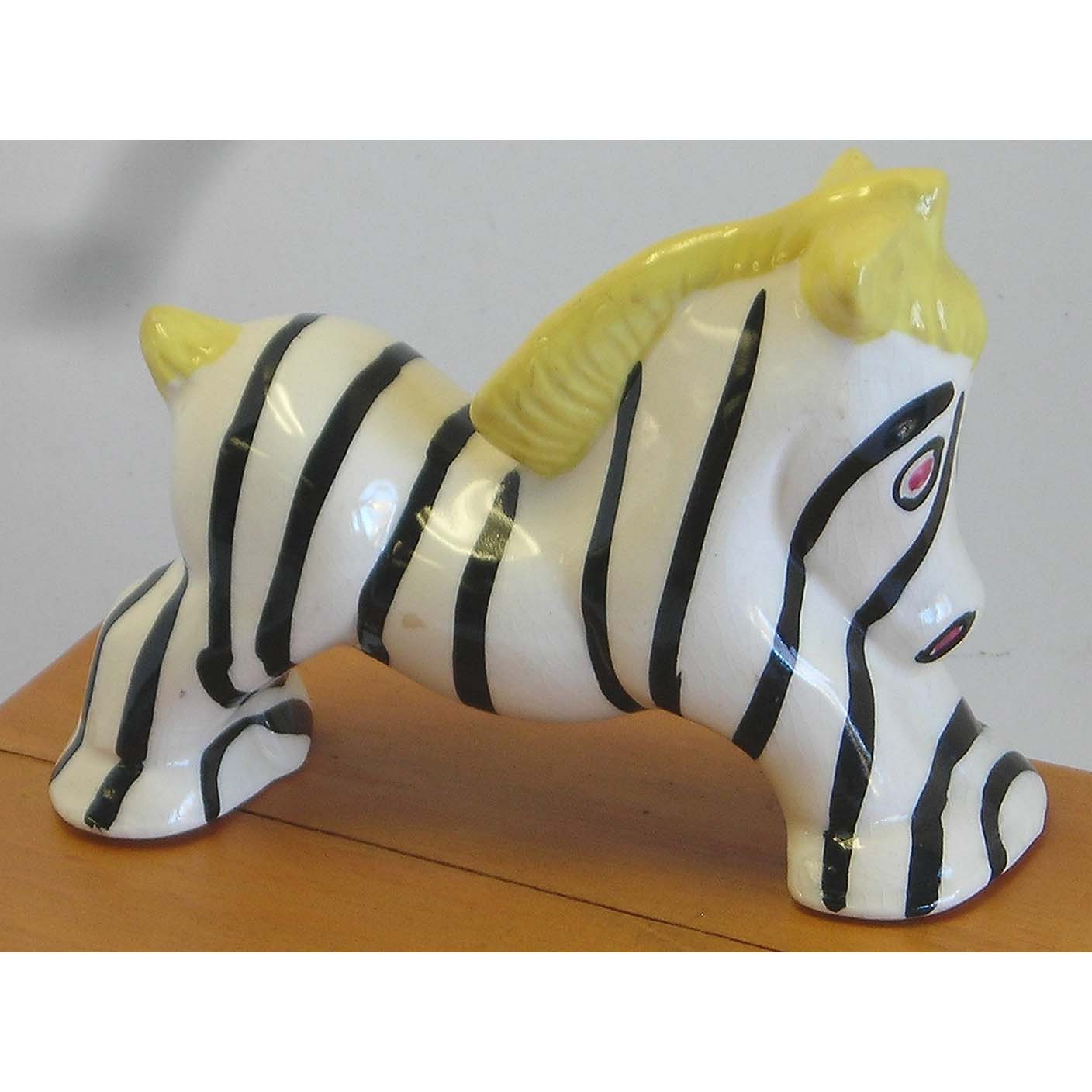 Vintage Whimsical Ceramic Zebra Figurine California Pottery Etsy