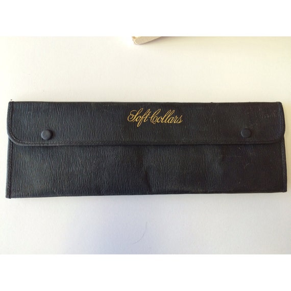 1920s Leather Soft Collar Envelope Carry Case Vintage Removable Detachable Collar Container Black Snaps Etsy