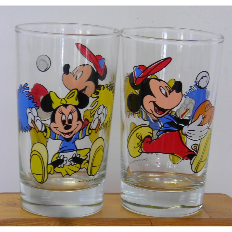 Paire Mickey et Minnie Mouse Novelty Drink Glasses Walt Disney Etsy