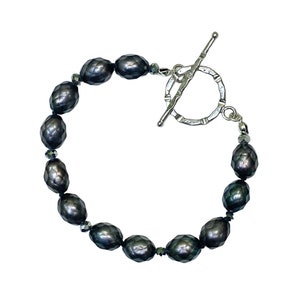 Faceted Peacock Pearl Bracelet