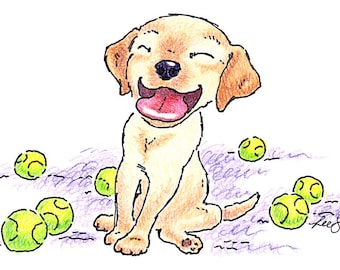 Little Yellow Labrador Notecards (Set of 6)