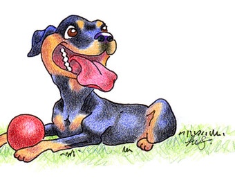 Little Rottweiller Notecards (Set of 6)