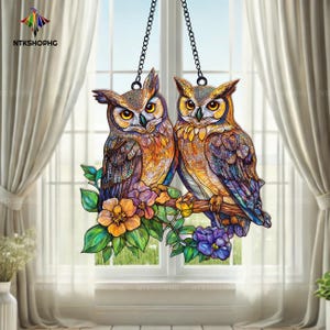 Acrylic Owl Suncatcher: Bird Lover Window Ornament