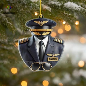 Personalized Pilot Ornaments - Christmas Ornaments for Pilots - Custom Pilot Gifts for Pilots, Gifts for Loved Ones, Gifts for Pilots,Not 3D