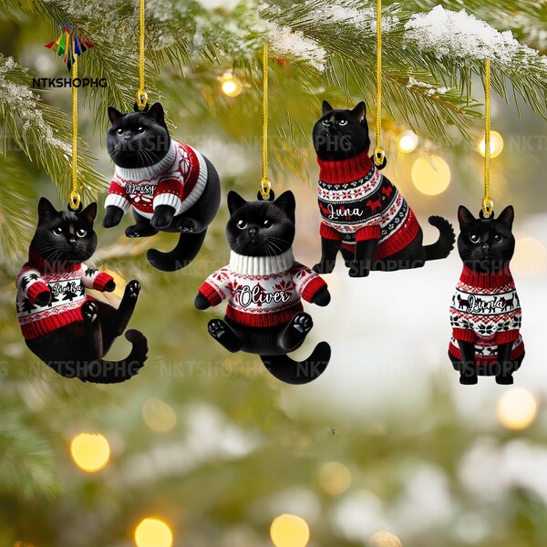 Ooops Black Cat Ornament 8.7cm