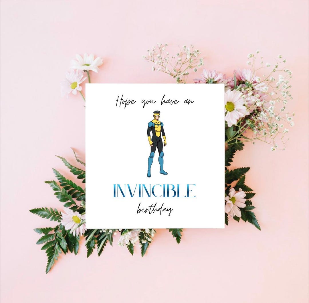 Invincible Inspired Funny Birthday Card | Hand-drawn - Etsy