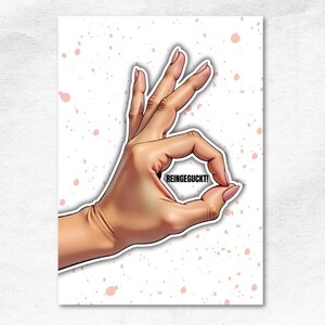 Reingeguckt Postkarte – Lustige Karte mit Hand-Motiv, ideal für Spaßgeschenke, Freunde und besondere Anlässe – Hochwertiger Druck