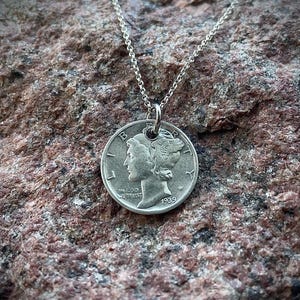 Mercury Dime Sterling Silver Necklace