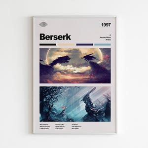 Berserk Poster | Berserk Guts Print | Anime Poster | Anime Manga Art Print | Minimalist Poster | Vintage Retro Art Print | Flexible Sizes