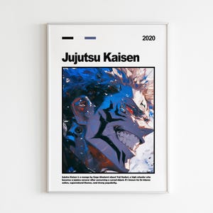 Jujutsu Kaisen Poster, Jujutsu Kaisen Anime Print, Anime Poster, Anime Manga Art Print, Minimalist Poster, Vintage Retro Print
