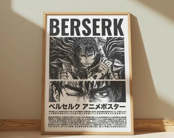 Berserk Anime Poster | Guts Art Print - Etsy Israel