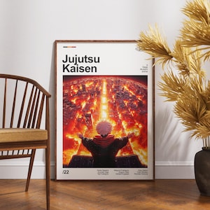 Jujutsu Kaisen Poster, Jujutsu Kaisen Anime Print, Anime Poster, Anime Manga Art Print, Minimalist Poster, Vintage Retro Print