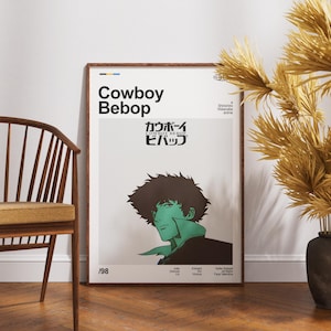 Cowboy Bebop Poster | Cowboy Bebop Print | Anime Poster | Anime Manga Art Print | Minimalist Poster | Vintage Retro Print | Flexible Sizes