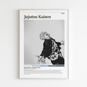 Jujutsu Kaisen Poster, Jujutsu Kaisen Anime Print, Anime Poster, Anime Manga Art Print, Minimalist Poster, Vintage Retro Print