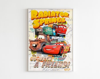 Autos Film Poster | Lightning McQueen, Mater Kunstdruck