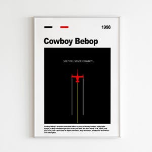 Cowboy Bebop Poster | Cowboy Bebop Print | Anime Poster | Anime Manga Art Print | Minimalist Poster | Vintage Retro Print | Flexible Sizes