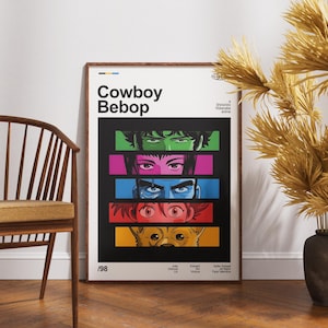 Cowboy Bebop Poster | Cowboy Bebop Print | Anime Poster | Anime Manga Art Print | Minimalist Poster | Vintage Retro Print | Flexible Sizes