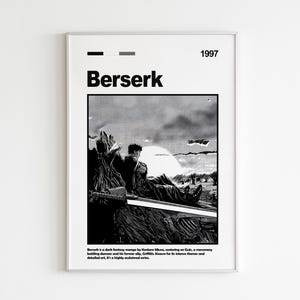 Berserk Poster | Berserk Guts Print | Anime Poster | Anime Manga Art Print | Minimalist Poster | Vintage Retro Art Print | Flexible Sizes