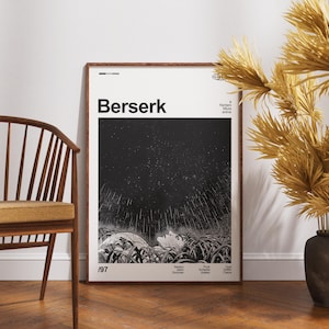 Berserk Poster | Berserk Guts Print | Anime Poster | Anime Manga Art Print | Minimalist Poster | Vintage Retro Art Print | Flexible Sizes