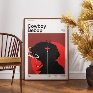 Cowboy Bebop Poster | Cowboy Bebop Print | Anime Poster | Anime Manga Art Print | Minimalist Poster | Vintage Retro Print | Flexible Sizes