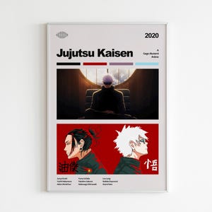 Jujutsu Kaisen Poster, Jujutsu Kaisen Anime Print, Anime Poster, Anime Manga Art Print, Minimalist Poster, Vintage Retro Print