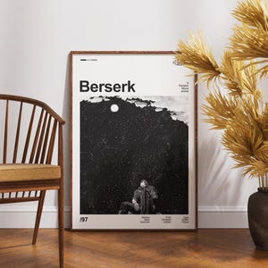 Berserk Poster | Berserk Guts Print | Anime Poster | Anime Manga Art Print | Minimalist Poster | Vintage Retro Art Print | Flexible Sizes