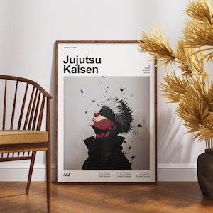 Jujutsu Kaisen Poster, Jujutsu Kaisen Anime Print, Anime Poster, Anime Manga Art Print, Minimalist Poster, Vintage Retro Print