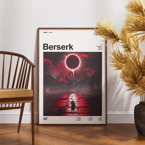 Berserk Poster | Berserk Guts Print | Anime Poster | Anime Manga Art Print | Minimalist Poster | Vintage Retro Art Print | Flexible Sizes