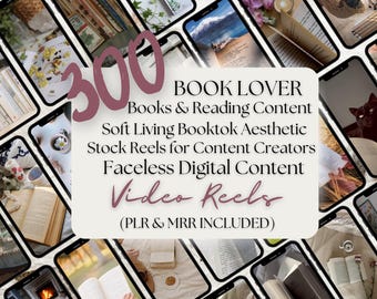 300 Book Lover Reels | Viral BookTok Video Templates | Reading Aesthetic Reels for Content Creators | Bookish Videos for TikTok & Instagram
