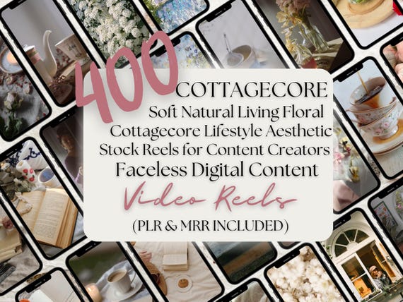 Cottagecore Aesthetic Reels Collection | 400 Cozy Simple Living Floral Cottagecore Stock Videos for Instagram & TikTok Content Creators