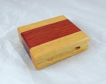 Wood Playing Card Case - Yellowheart & Bloodwood