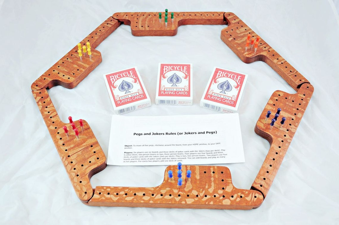 Pegs and Jokers Game Set Lacewood Etsy