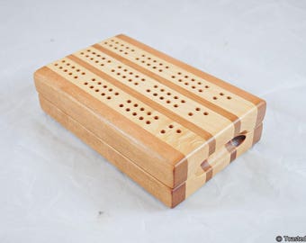 3 Track Travel Cribbage - Black Cherry & Maple