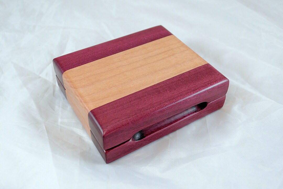 Wood Playing Card Case Purpleheart & Curly Maple Etsy