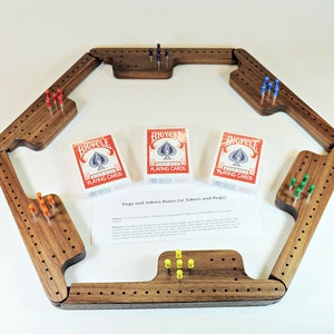 Pegs and Jokers Game Set - Black Walnut | Free Shipping | Free Shipping | Truly Hand-Crafted | Family Heirloom